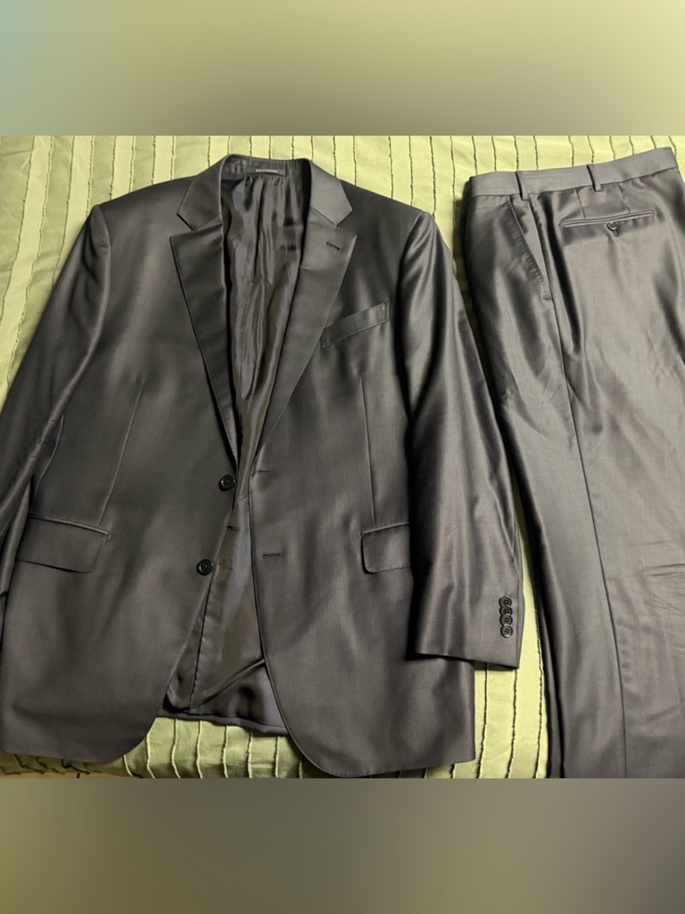 Ermenegildo Zegna Trofeo Milano Tic Tac Weave Suit Navy Blue 56R Or 46R US - Picture 15 of 15